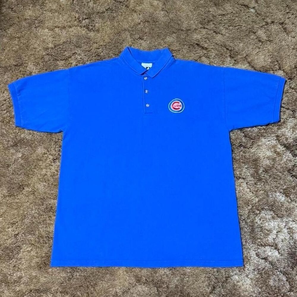 Vintage 90s Dynasty MLB Chicago Cubs Blue Polo Large